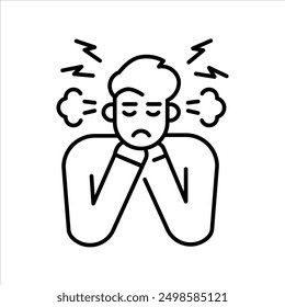 Stress line black icon. Sign for web page, mobile app, button, logo. Vector isolated button. Editable stroke.