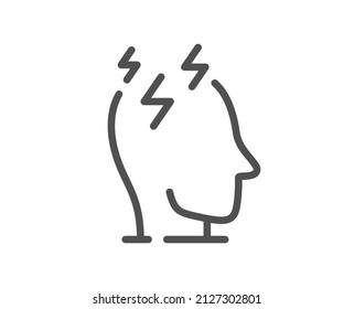 Stress line icon. Anxiety depression sign. Mental health symbol. Quality design element. Linear style stress icon. Editable stroke. Vector
