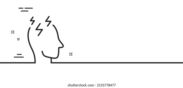 Stress line icon. Anxiety depression sign. Mental health symbol. Minimal line illustration background. Stress line icon pattern banner. White web template concept. Vector