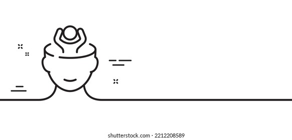 Stress line icon. Anxiety or Think worry sign. Mental health symbol. Minimal line illustration background. Stress line icon pattern banner. White web template concept. Vector