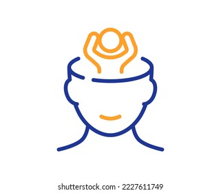 Stress line icon. Anxiety or Think worry sign. Mental health symbol. Colorful thin line outline concept. Linear style stress icon. Editable stroke. Vector