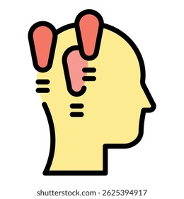 Stress man icon outline vector. Panic attack. Mental disorder color flat