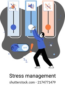 Stress management abstract metaphor, pressure control, depression, emotional tension, mental health management, physical and psychological stress. Way to lead an active, productive and fulfilling life