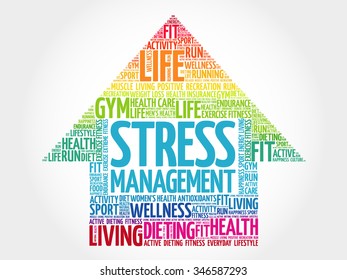 Stress Management arrow word cloud, health concept