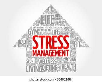 Stress Management arrow word cloud, health concept