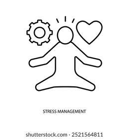 stress management concept line icon. Simple element illustration. 
stress management concept outline symbol design.