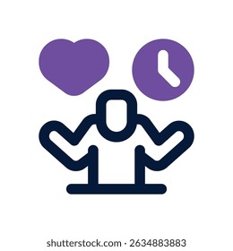 stress management duotone icon. Sleek and modern vector icon for websites, mobile apps, marketing materials, and corporate design. Fully scalable and ready to use.