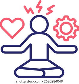 Stress Management Icon Color Vector Illustration