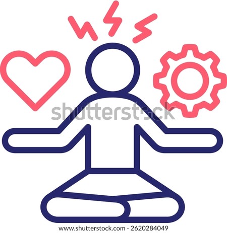 Stress Management Icon Color Vector Illustration