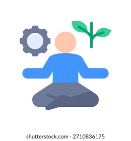 Stress Management Icon Flat Vector Illustration