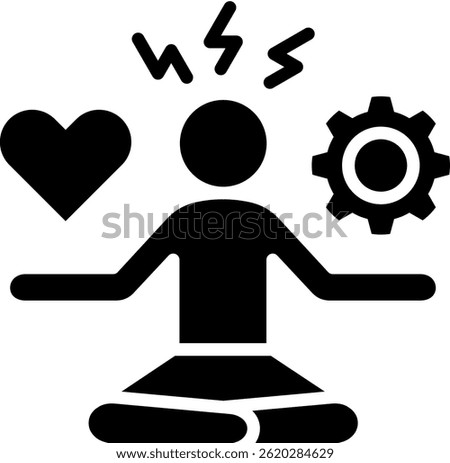 Stress Management Icon Glyph Vector Illustration