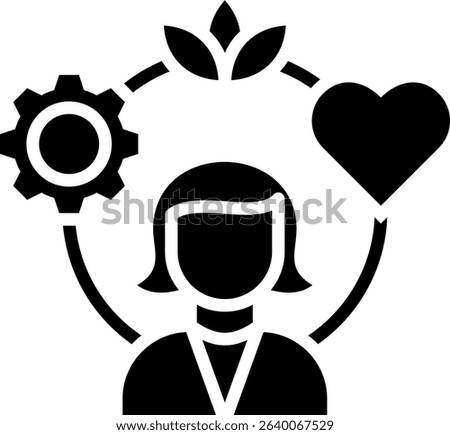 Stress Management Icon Glyph Vector Illustration