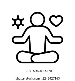 stress management icon. Line Art Style Design Isolated On White Background