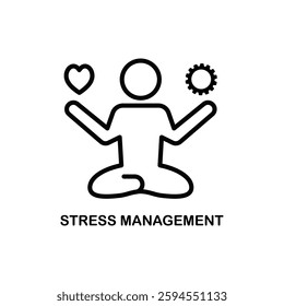 Stress Management icon. Line element from company management collection. Linear Stress Management icon sign for web design, infographics and more