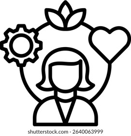 Stress Management Icon Line Vector Illustration