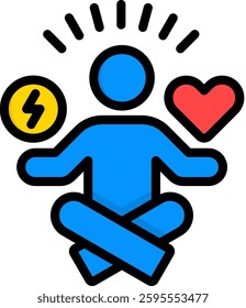 Stress Management Icon Lineal Color Vector Illustration