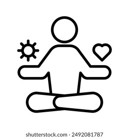 icono de gestión de estrés marca de logotipo lineal en blanco y negro