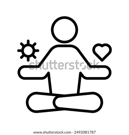 stress management icon linear logo mark in black and white