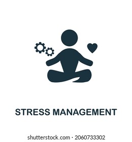 Stress Management icon. Monochrome sign from company management collection. Creative Stress Management icon illustration for web design, infographics and more