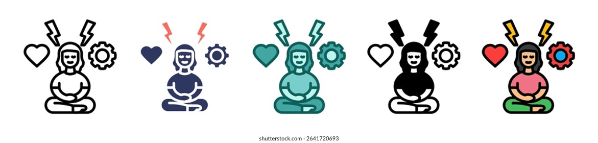 Stress Management Icon Multiple Vector Illustration