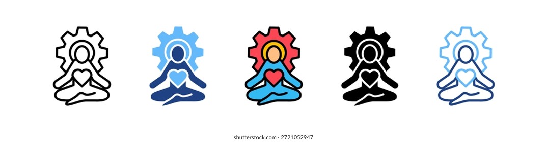 Icono de gestión del estrés Ilustración vectorial múltiple