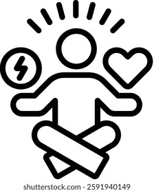 Stress Management Icon Outline Vector Illustration
