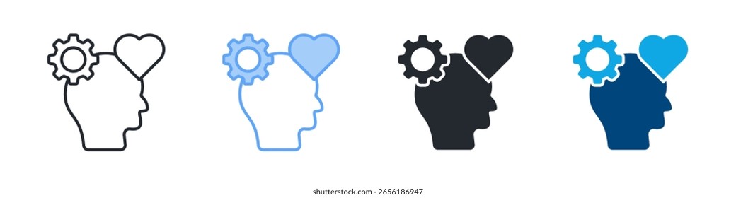 Stress Management Icon Set Multiple Style. Designed In Outline, Blue, Glyph, Dual Tone