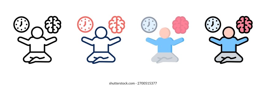 Stress Management icon set multiple style collection