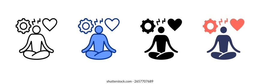 Stress Management icon sheet multiple style collection