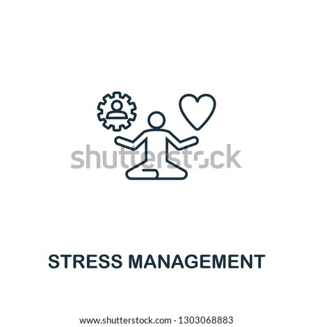 Stress Management icon. Thin outline creative Stress Management design from soft skills collection. Web design, apps, software and print usage.