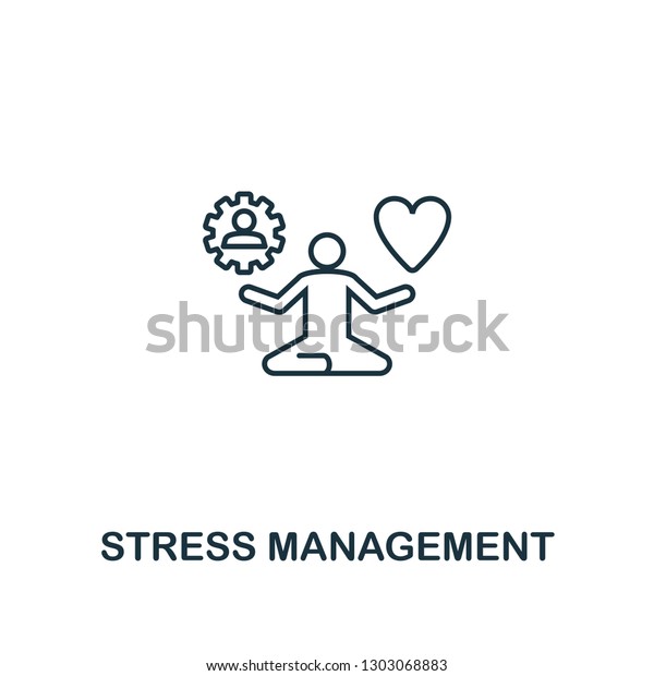 Stress Management icon. Thin outline creative\
Stress Management design from soft skills collection. Web design,\
apps, software and print\
usage.