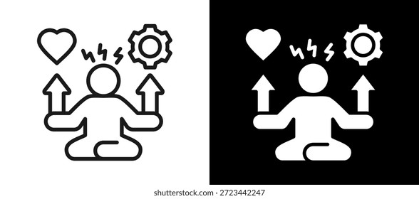 Vektorgrafik des Symbols für die Spannungsverwaltung mit weißem Hintergrund