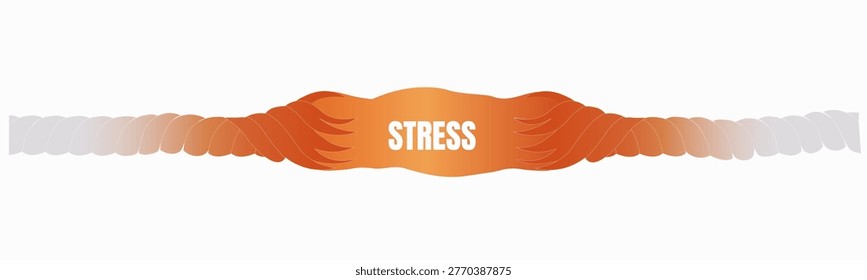 Stress management infographic featuring rope tension concept with wellness icons and coping strategi Gradient bar illustrating increasing tension and alleviating stress