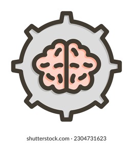 Diseño de iconos de colores llenos de línea gruesa Vector de administración de estrés