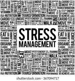 Stress Management Word Cloud Background Health Stock Vector (Royalty ...