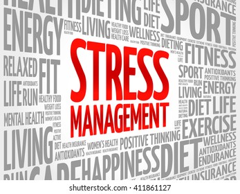 Stress Management Word Cloud Background Health Stock Vector (royalty 