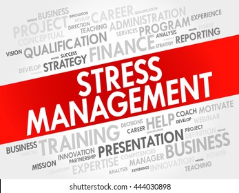 Stress Management word cloud collage, business concept background