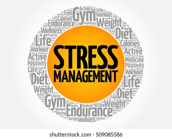 Stress Management word cloud collage, health concept background