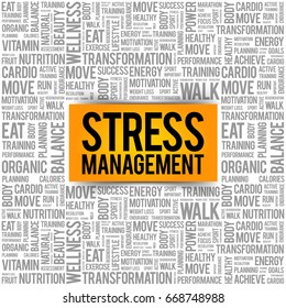 Stress Management Word Cloud Collage Health Stock Vector (Royalty Free ...