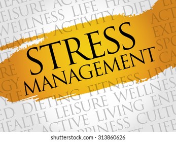 Stress Management word cloud, health concept