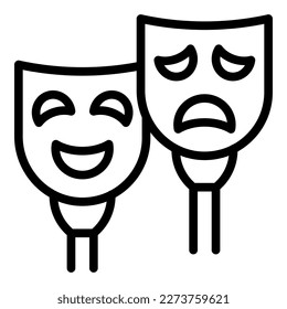 Stress mask icon outline vector. Burnout workplace. Mental work