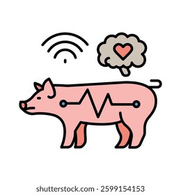 Stress Monitoring Systems color line icon for digital and print projects.  Minimal clean icons for apps and websites. Modern simple icons for UI UX and branding