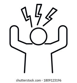 Stress nervous icon. Outline stress nervous vector icon for web design isolated on white background