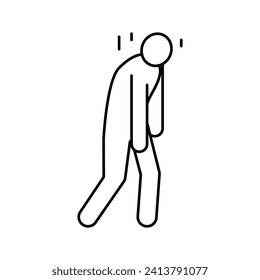 stress people silhouette line icon vector. stress people silhouette sign. isolated contour symbol black illustration
