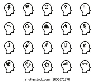 Stress & Pressure Icons Black & White Set Big
