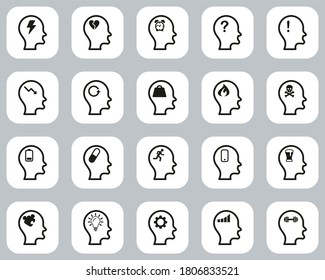 Stress & Pressure Icons Black & White Flat Design Set Big