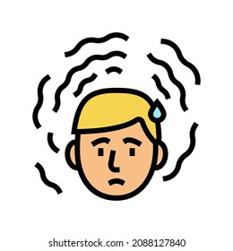 stress problem color icon vector. stress problem sign. isolated symbol illustration