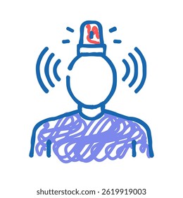 stress psychological problems doodle icon sketch vector. stress psychological problems sign. isolated symbol illustration