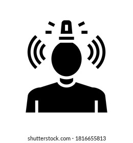 estrés problemas psicológicos vector de icono de glifos. signo de problemas psicológicos de estrés. símbolo de contorno aislado ilustración negra