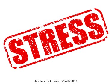 Stress red stamp text on white